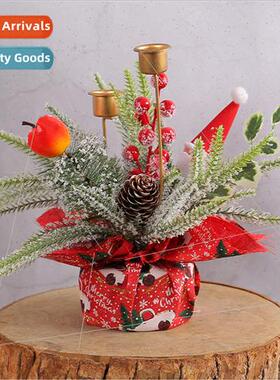 Christmas Candle Holder Christmas Decoration Red Fru Wreath