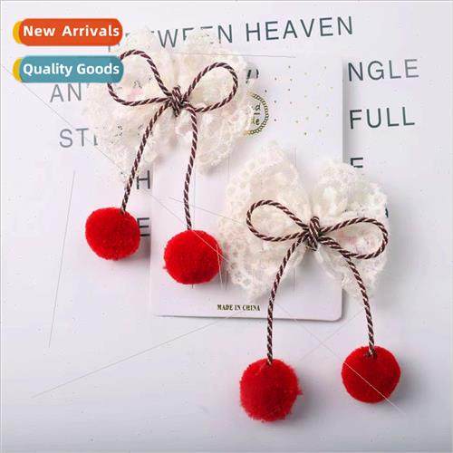 Japan autumn winter new children lace bow hair clips baby sm