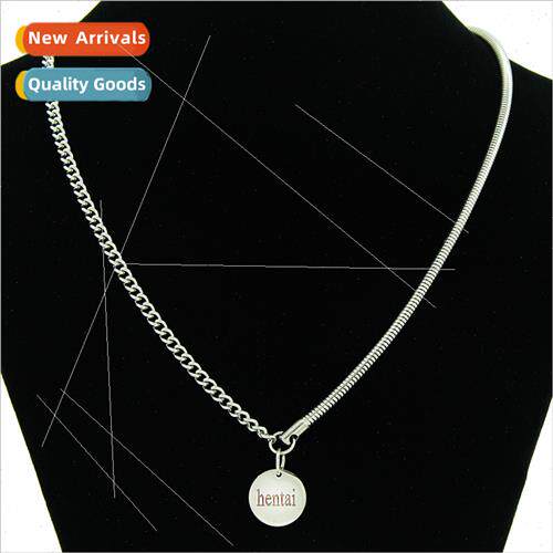 Europe Superman tanium steel necklace female tide ins hip-ho
