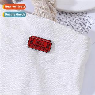 brooch HELL pins creative personalized stamp ONE New ADMIT