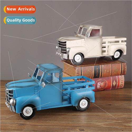 Classic handmade iron pickup truck vintage tin car desktop d