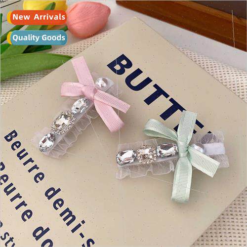French lace lace super flash hair clips cute bow rhinestone