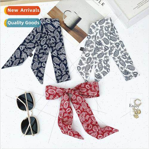 Bohemian cashew flower diagonal small neckerchief silk scarf