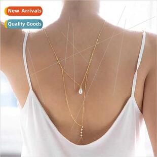 Europe pearl pendant back chain waist chain Hundred rhinesto