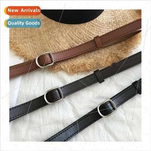 8066 buckle fashion small hole belt pants black ins Korea
