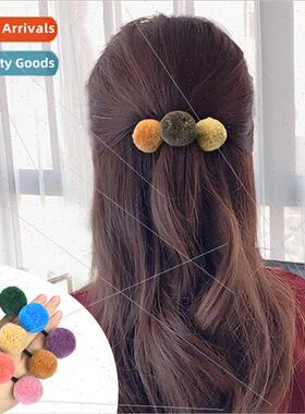 cute colorful rabb hair ball ball hair rope hairpin sweet ve