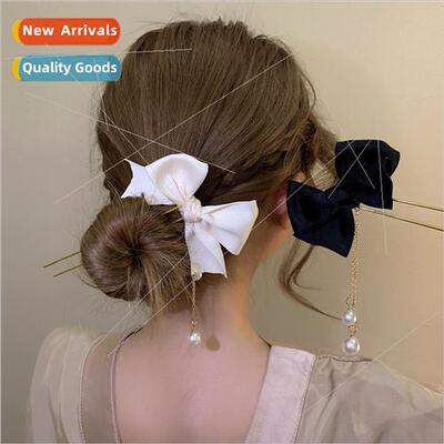 Fabric bow hairpin female fashion back head bundle hair arti