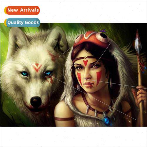 New beauty wolf diamond painting modern living room small fu