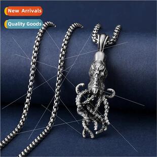 Octopus Sea Monster Pendant Necklace Cthulhu Men Necklace Pu