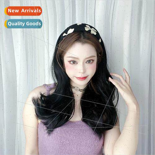 Half head set wig female hair band one retro matching medium