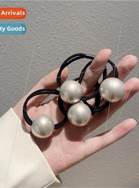 simple basic large pearl leather band female new tie hair he