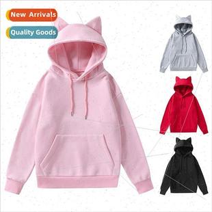 size ladies hooded winter fleece design new ears Autumn cat