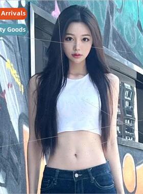 Europe wig female long hair center parted bangs simulation s