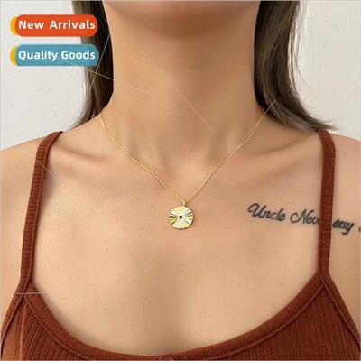 925 silver Vintage Metal Wind Flower Necklace Female che Eur