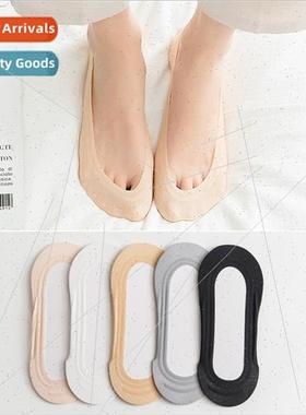 2022 Ice silk socks female summer thin  whout traces silicon