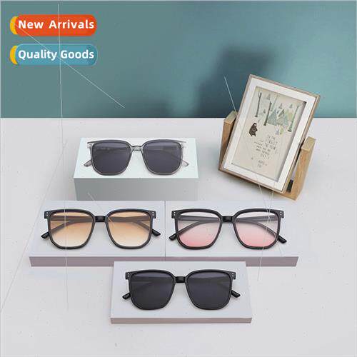 New nd black sunglasses female large face show thin face sun