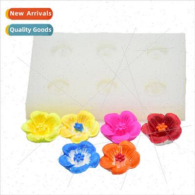 DIY Baking 6 Flowers licone Mould Cake Fondant Decoration Ha