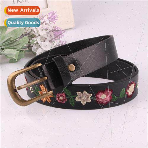 New embroidered flowers decorative ladies belt retro belt fa