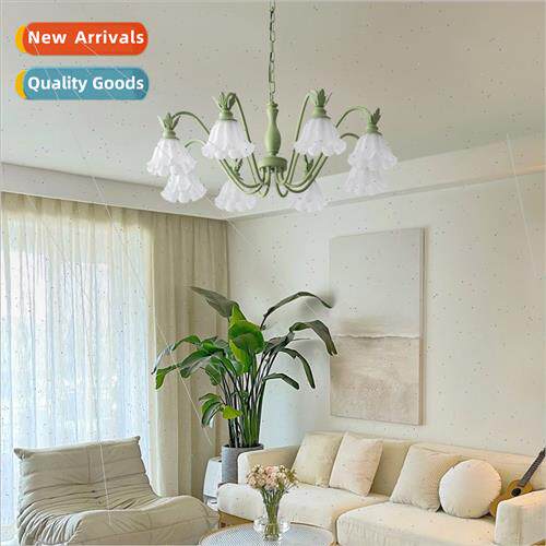 French cream wind retro flower living room lights Scandinavi