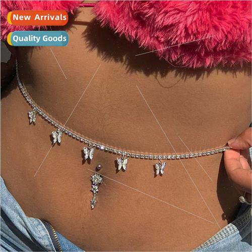 fb2249 Europe Waist chain fashion rhinestone butterfly penda