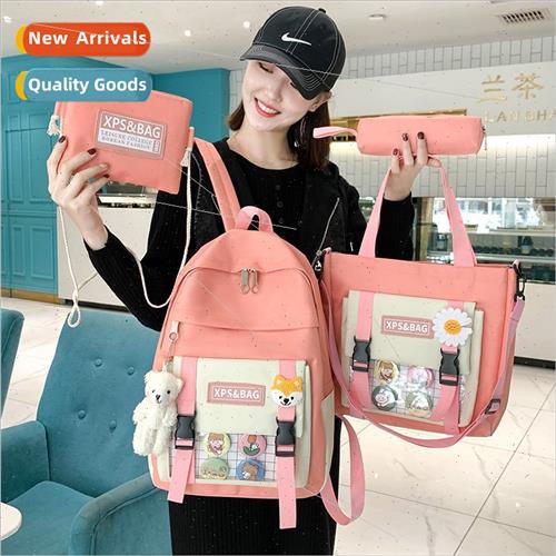 New four sets backpacks large capacy female ins Korea should