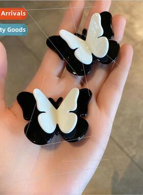 French retro stereoscopic black whe bow hair clips side simp