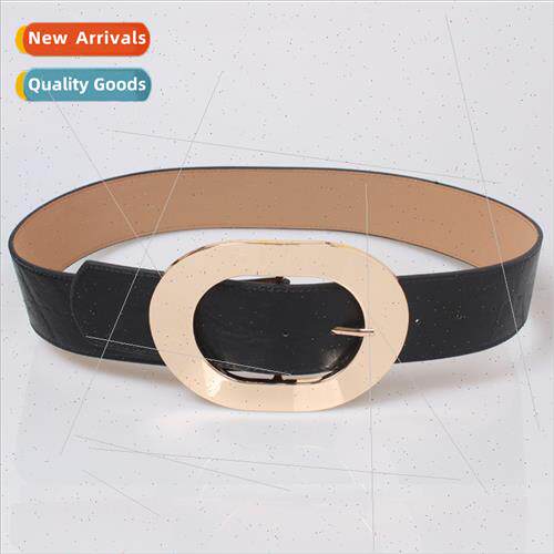 Belt Women Oversized Round Buckle Decorative Elastic Wide Be
