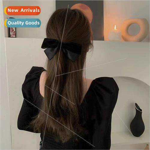 French vintage velvet bow hair clips female hundred high-lev