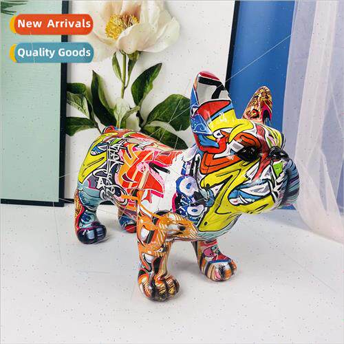 Resin Crafts Dazzle Colorful P Bull Dog Home Decorative Obje