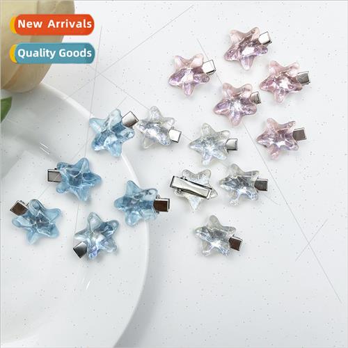 Dopamine colourful pentagram star hair clips sweet girl ins