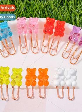 Creative cartoon bear paper clip students colorful animal cu