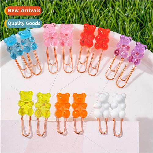 Creative cartoon bear paper clip students colorful animal cu