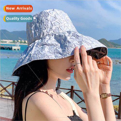 Love print vinyl fisherman hat female Korean casual hundred
