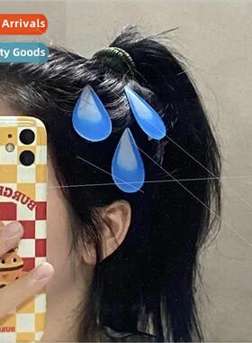 ins emoji sweat drops hair clips speechless water droplets c