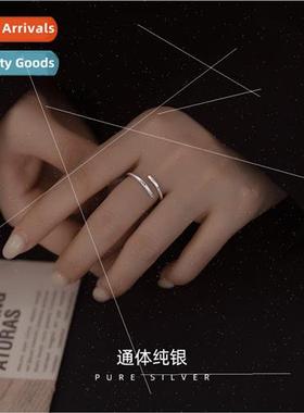 925 silver ring female simple cold wind ins tide 2022 new op