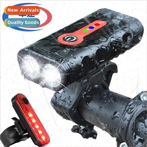 Bicycle headlight aluminum alloy LED mountain bike light USB