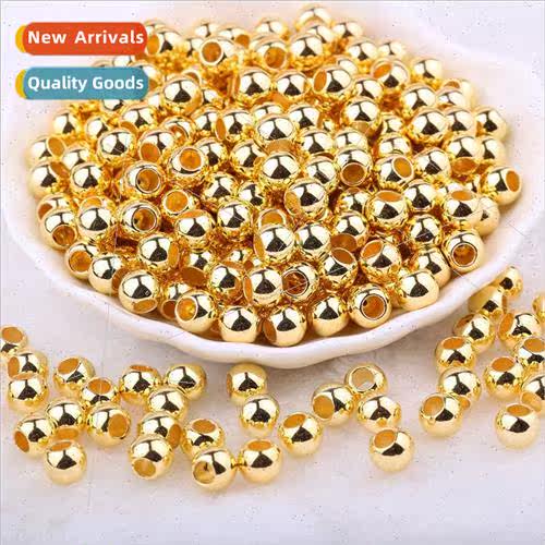 Handmade beads diy material electroplated gold silver color