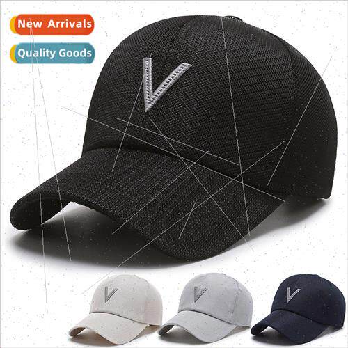 Summer men baseball cap tide net cap embroidery V duck tongu