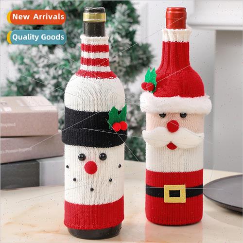 Christmas decorations old man wine bottle set knted wine bot