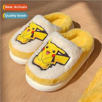 Genuine Pokémon  cute plush Pikachu cotton slippers female