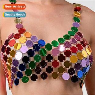 120107 round colorful acrylic sequins splicing hollow hangin