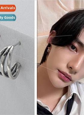StrayKids group Hwang Hyun- earrings minimalist coil circle