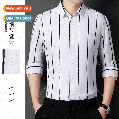 Striped shirt men long-sleeved 2023 spring fall new tide lei