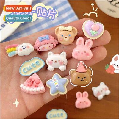 Pink bow cake pentagram love flowers rainbow clouds cute wor