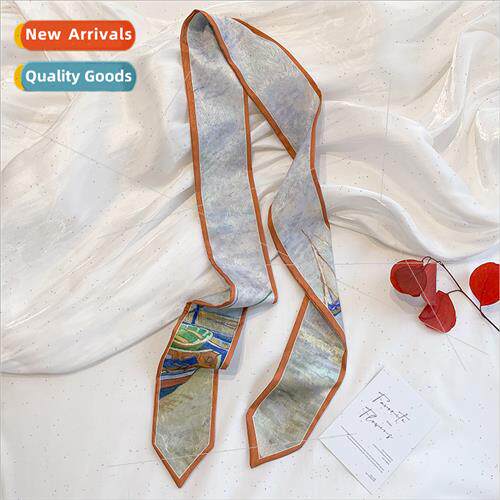 Summer new simulation silk ribbon oil painting vintage small