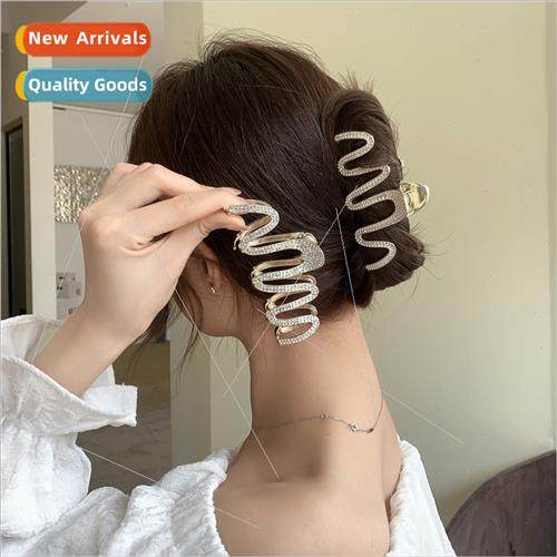 Clip head jewelry hair clips female back head pearl rhinesto
