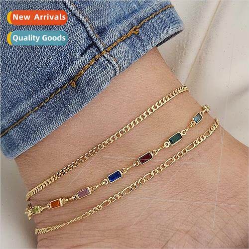 Europe Fashion Geometric Metal Anklet Set mple Hundreds Doub