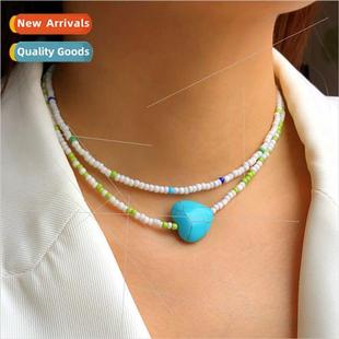 millet jewelry beads choker chain Europe collarbone handmade