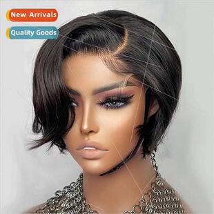 Europe wig women African short hair head covering black hand