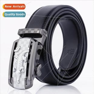 Casual men leather belt men automatic buckle cowhide belt ne